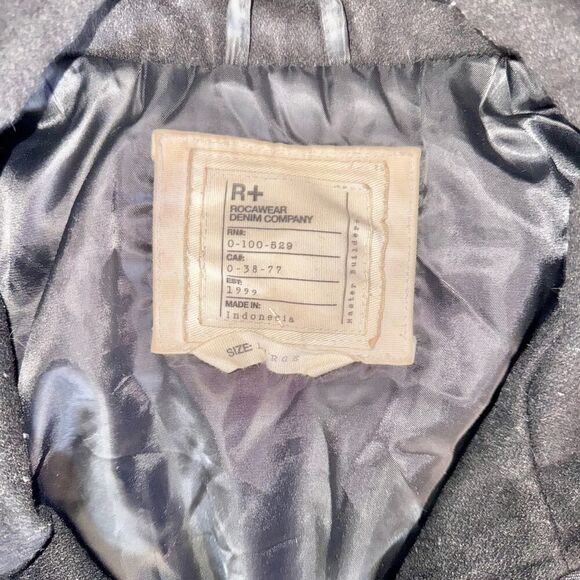 Rocawear Men Vintage Utility Pocket Fleece Bomber Sport Coat Jacket Black Large - Picture 3 of 12